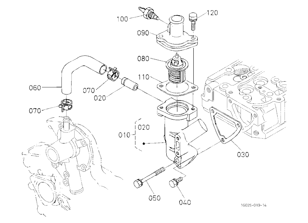 Water Flange And Thermostat