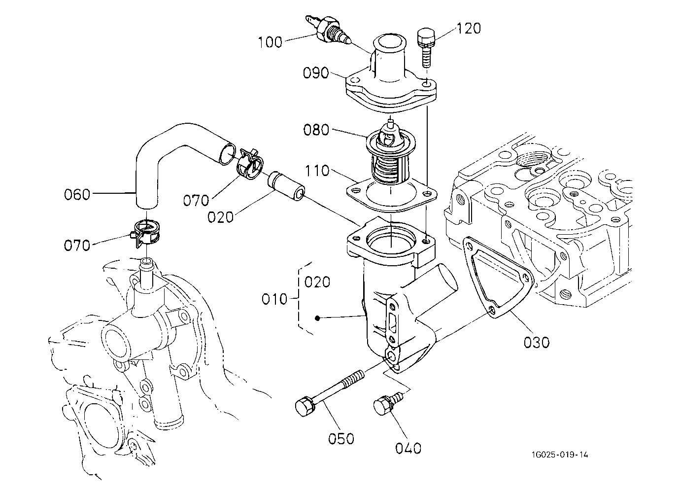 Water Flange And Thermostat