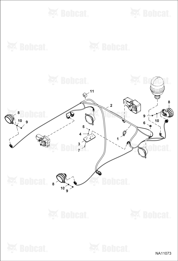 CAB Electrical Circuitry (Upper Harness & Work Lights) (W/Delphi Metri-Pack 280 Connector on Work Lights)