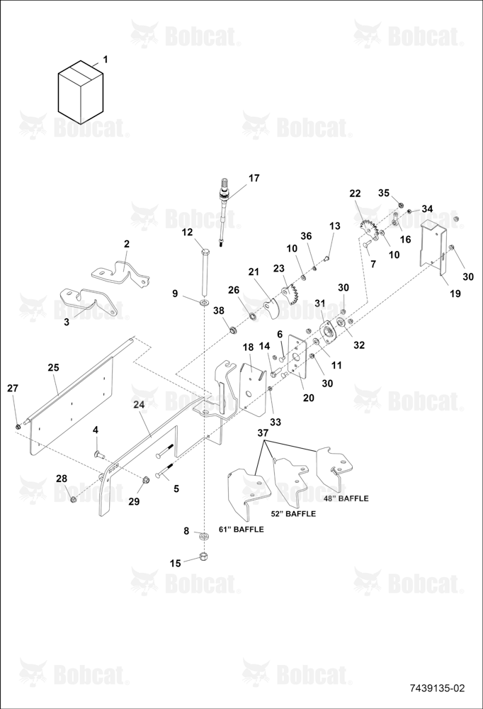 Operator Control Discharge Chute Kit (Lower Assembly) (Baffles)