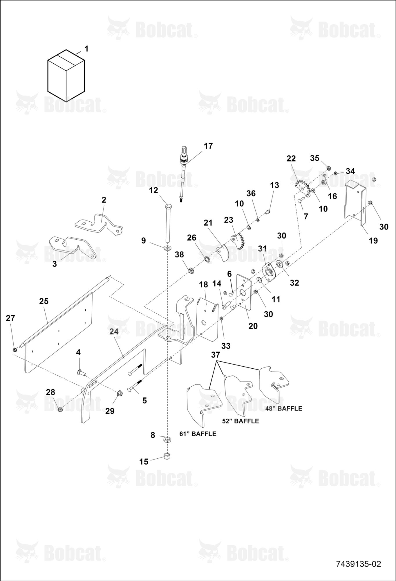 Operator Control Discharge Chute Kit (Lower Assembly) (Baffles)