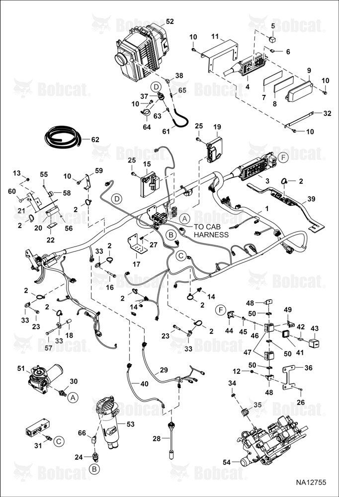 Engine Electrical Circuitry (Frame Harness & Filter Sensors)  A3P215700 & Above