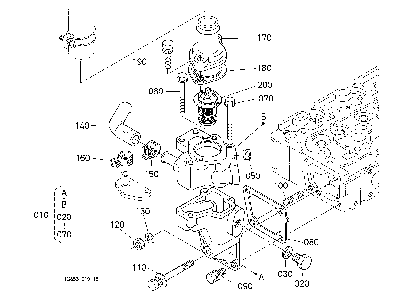 Water Flange And Thermostat