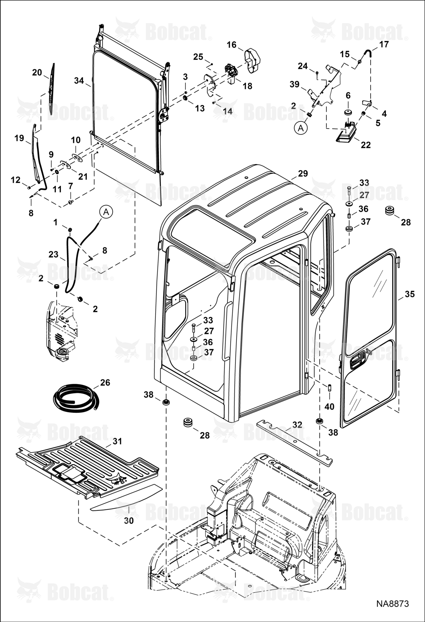 Operator CAB (Mounting, Front Windows, & Door)  ACRA13001 - ACRA14433