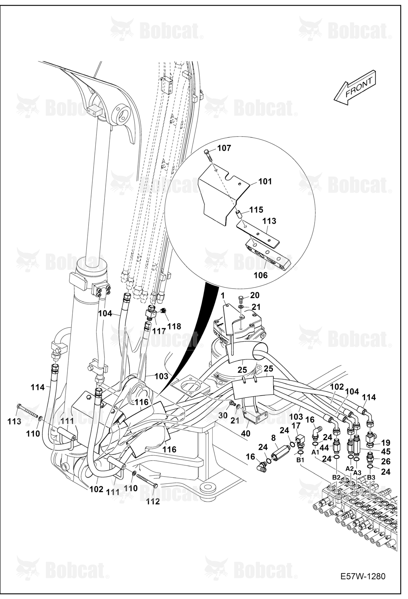 Hydraulic Circuitry (Work Hoses) (Arm)
