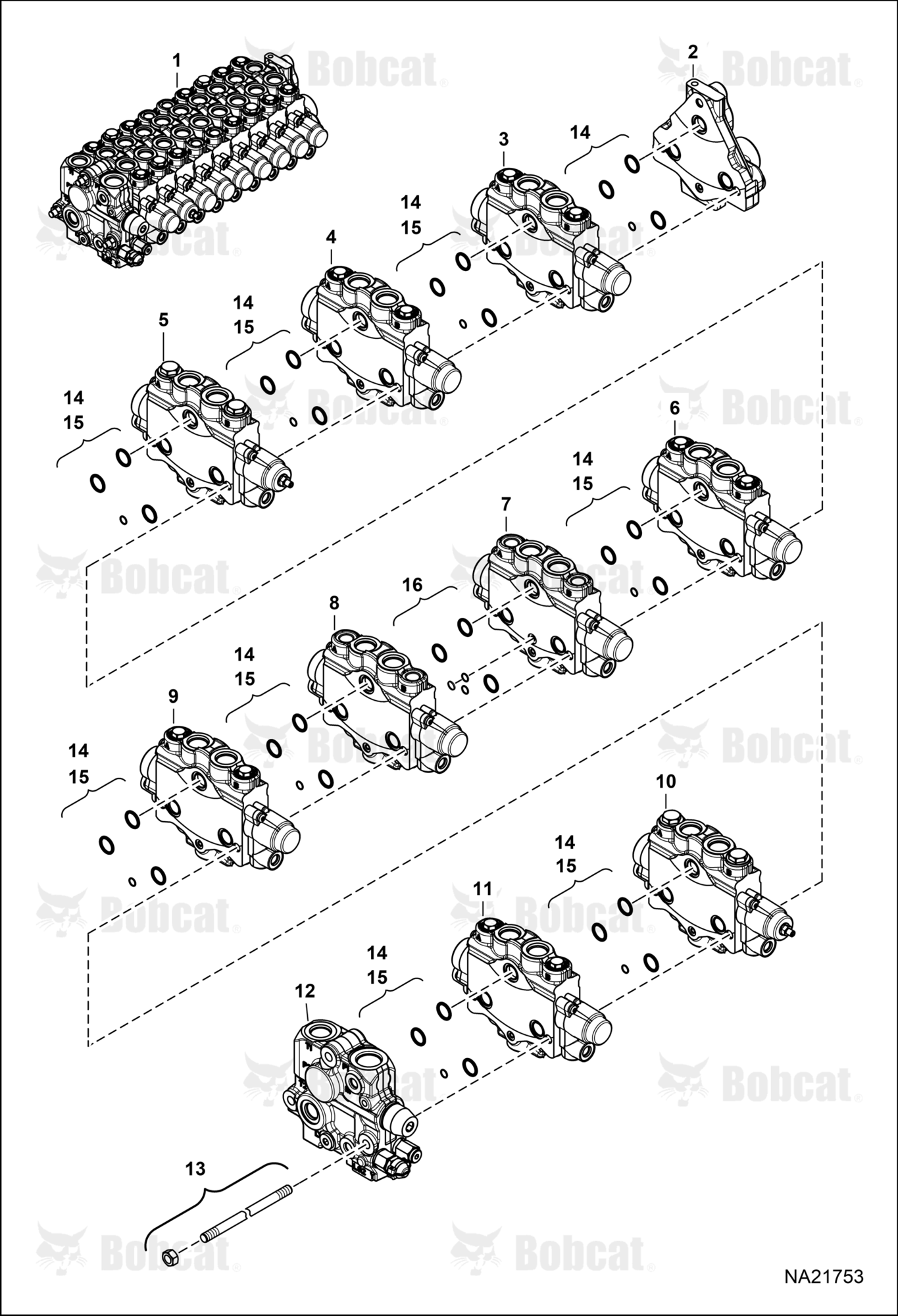 Hydraulic Control Valve (9 Section Assembly)