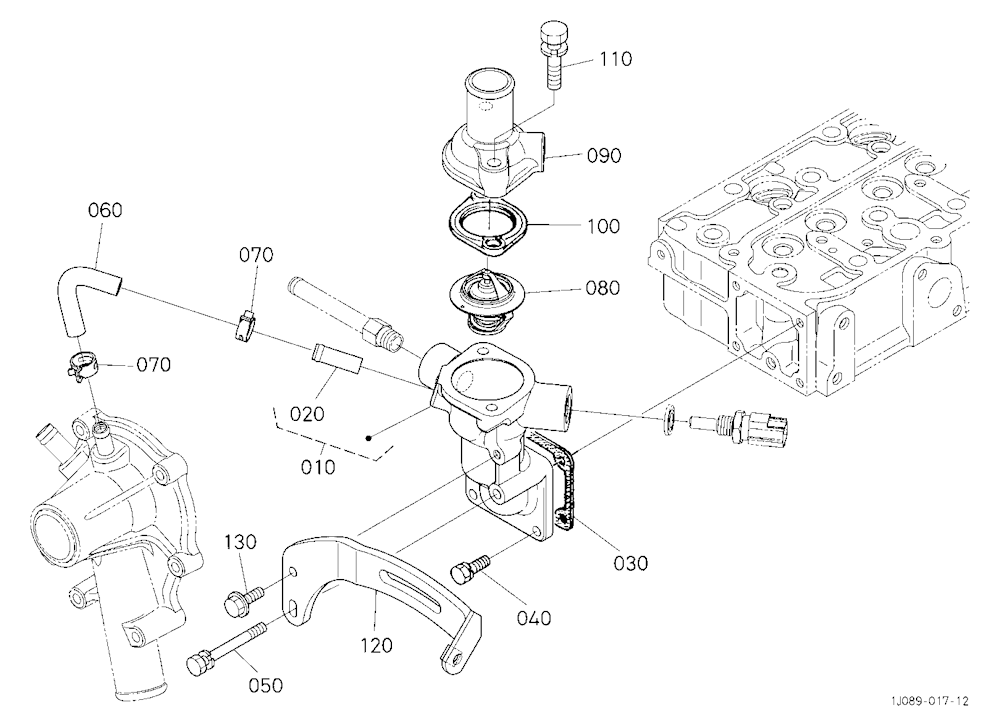 Water Flange And Thermostat