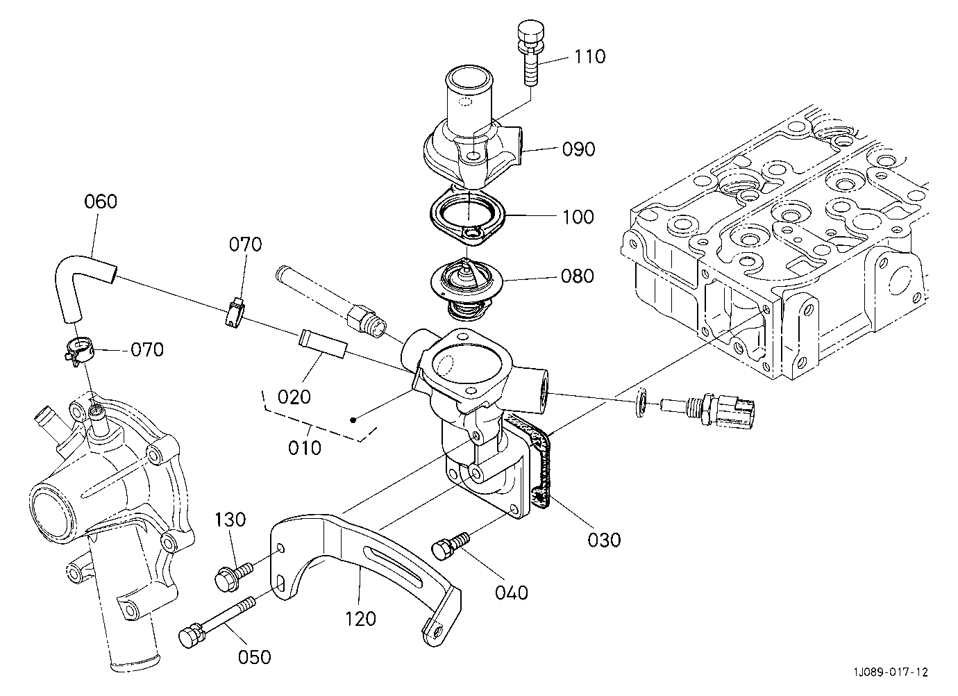 Water Flange And Thermostat