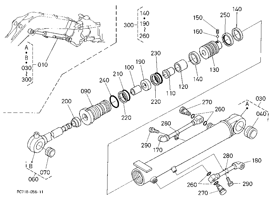 Boom Cylinder And Component Parts