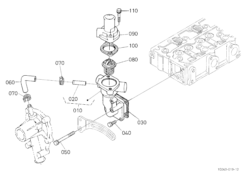Water Flange And Thermostat