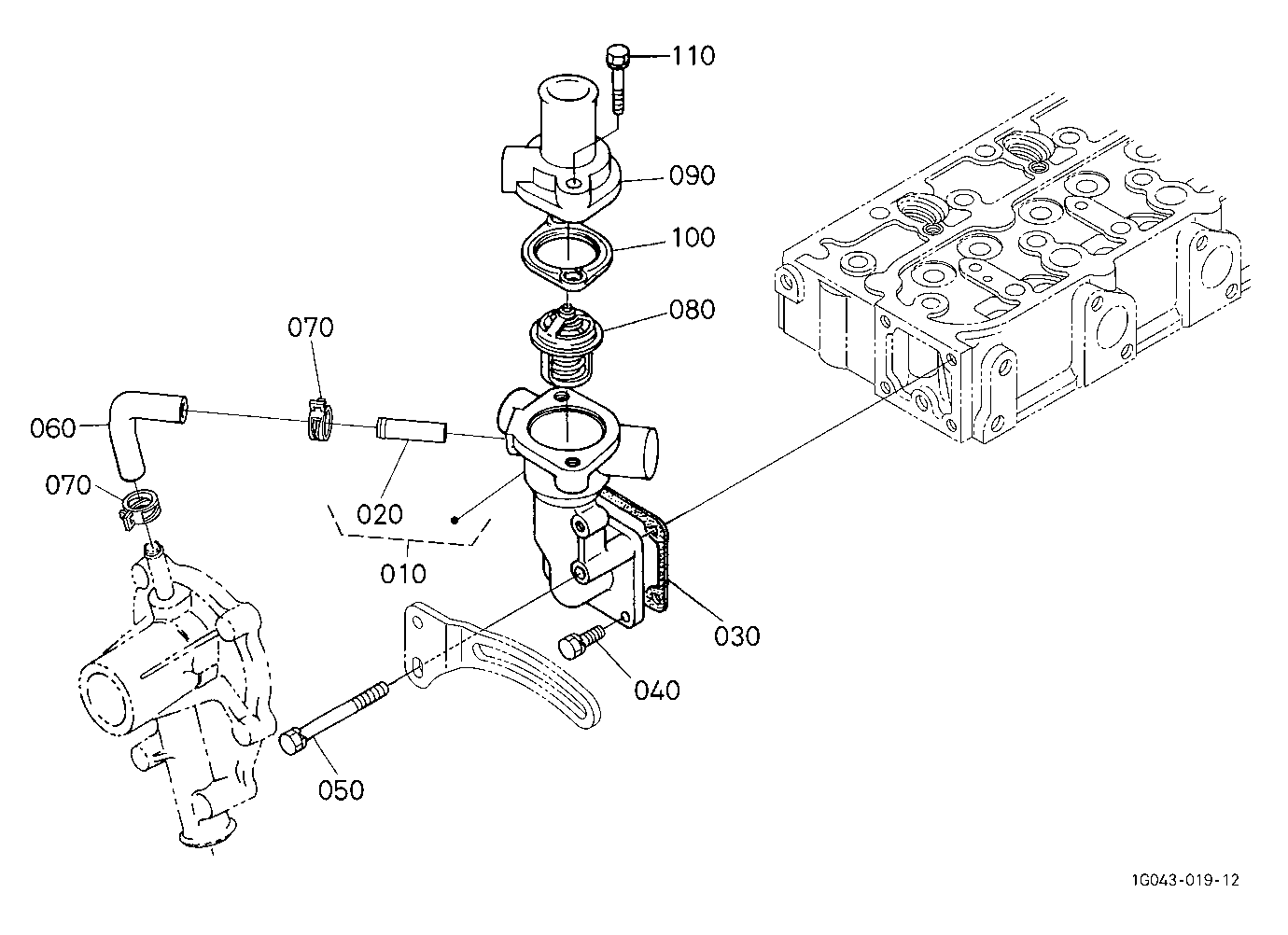 Water Flange And Thermostat