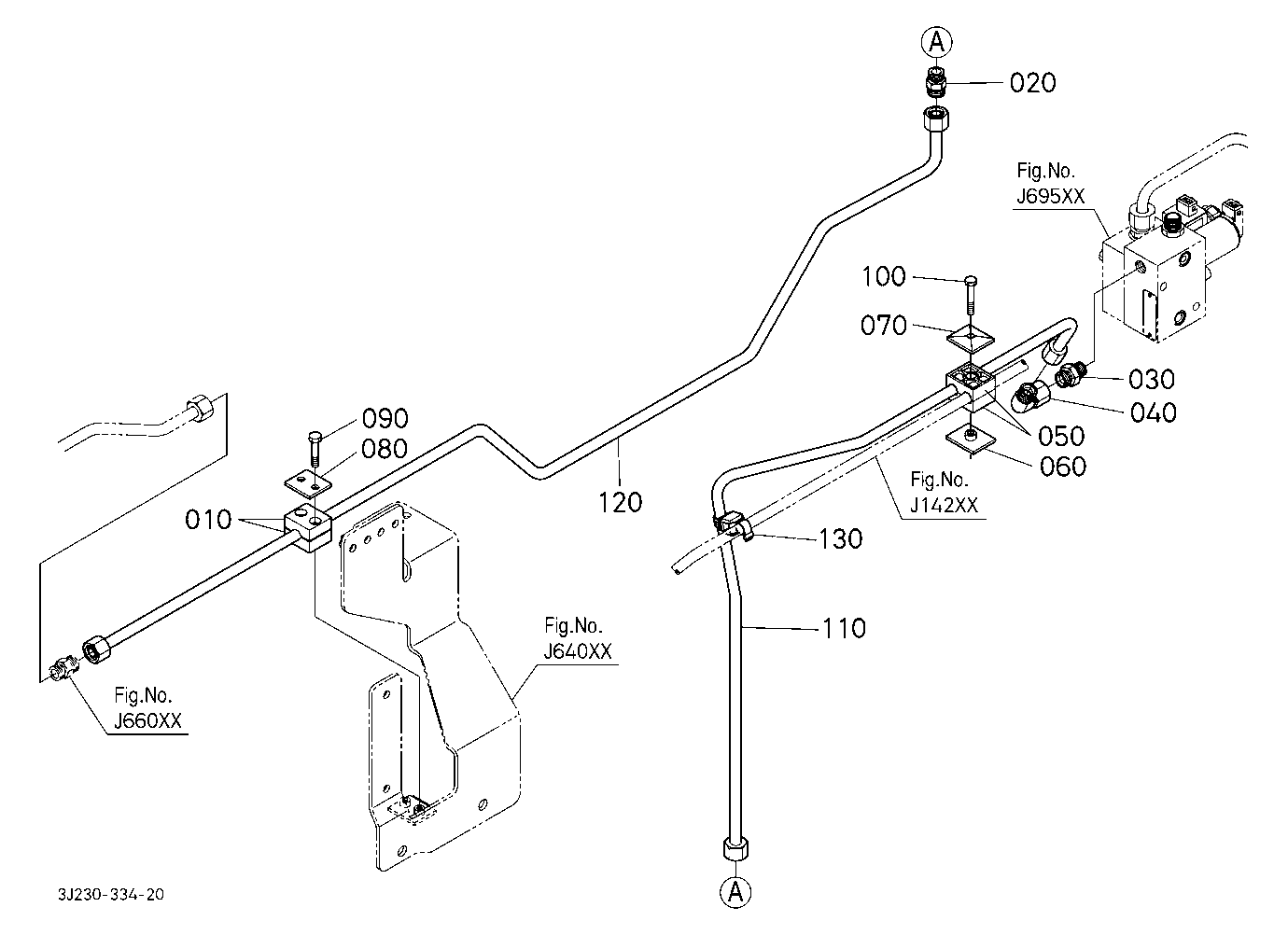 Hydraulic Oil Line (Front Axle Delivery Pipe/Rear)