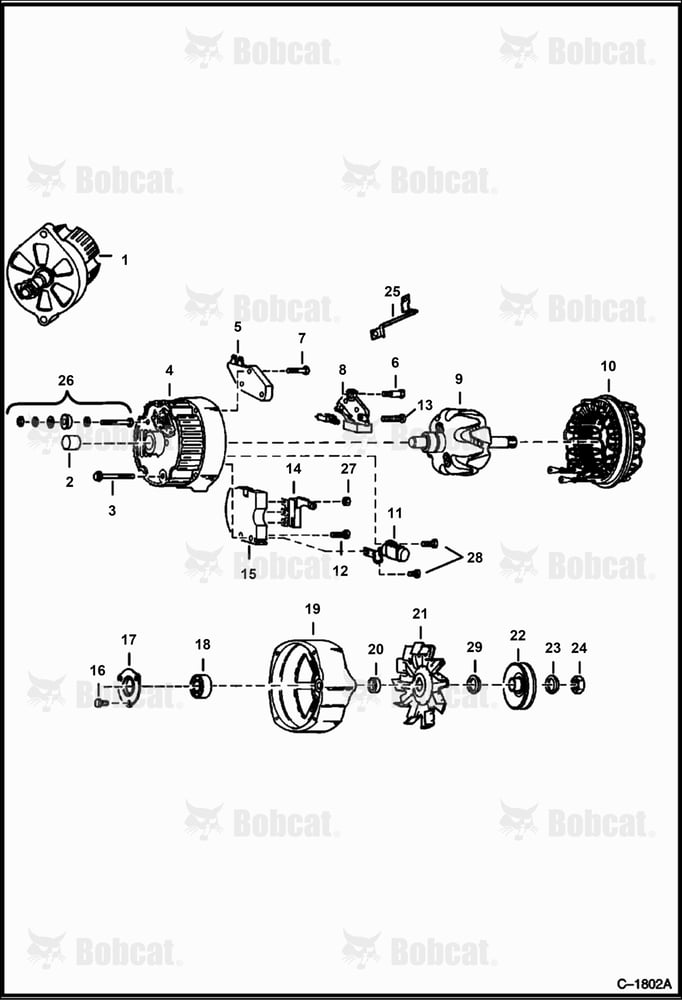 Alternator (Delco 1105070 or 1105422) (Open)