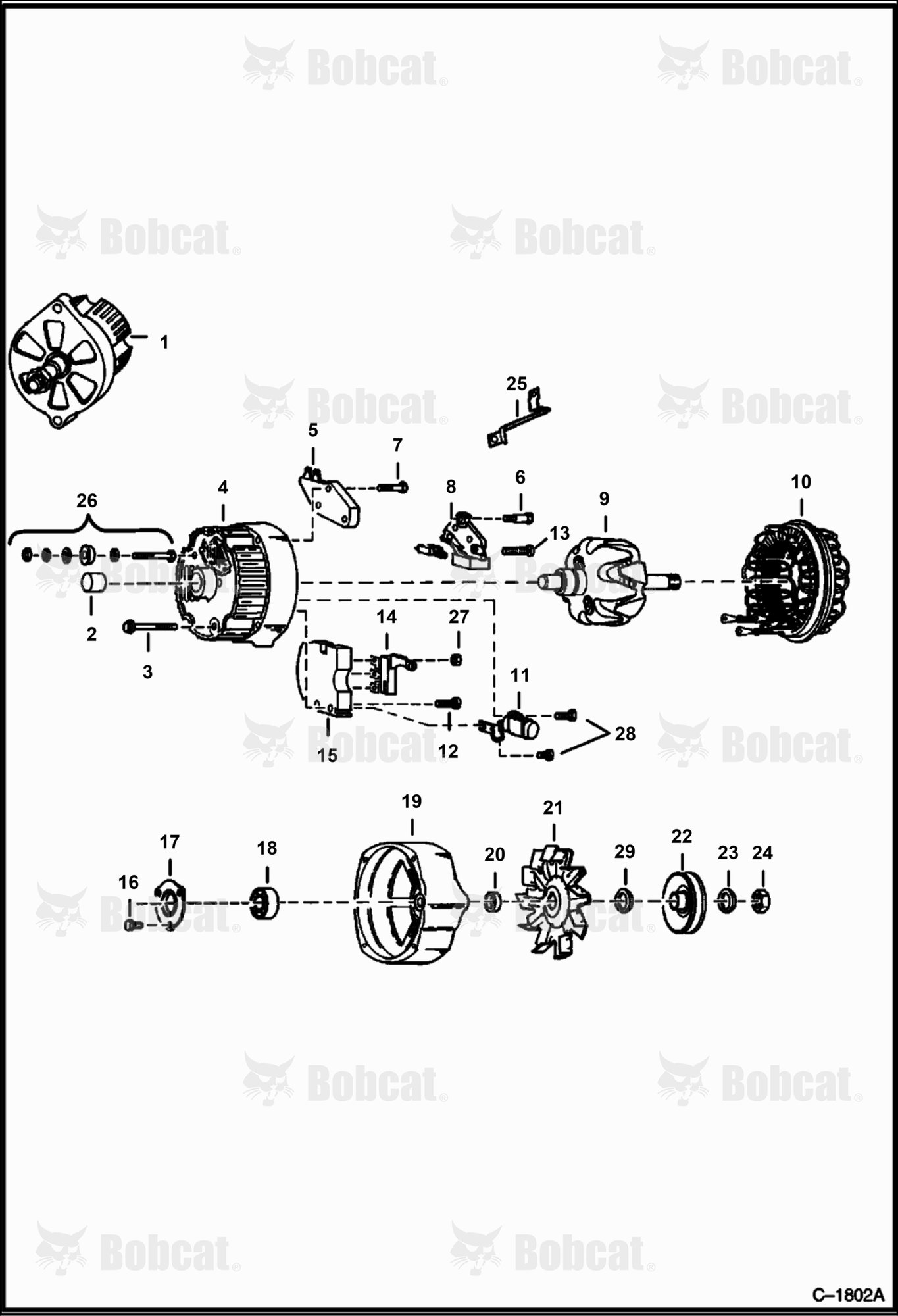 Alternator (Delco 1105070 or 1105422) (Open)