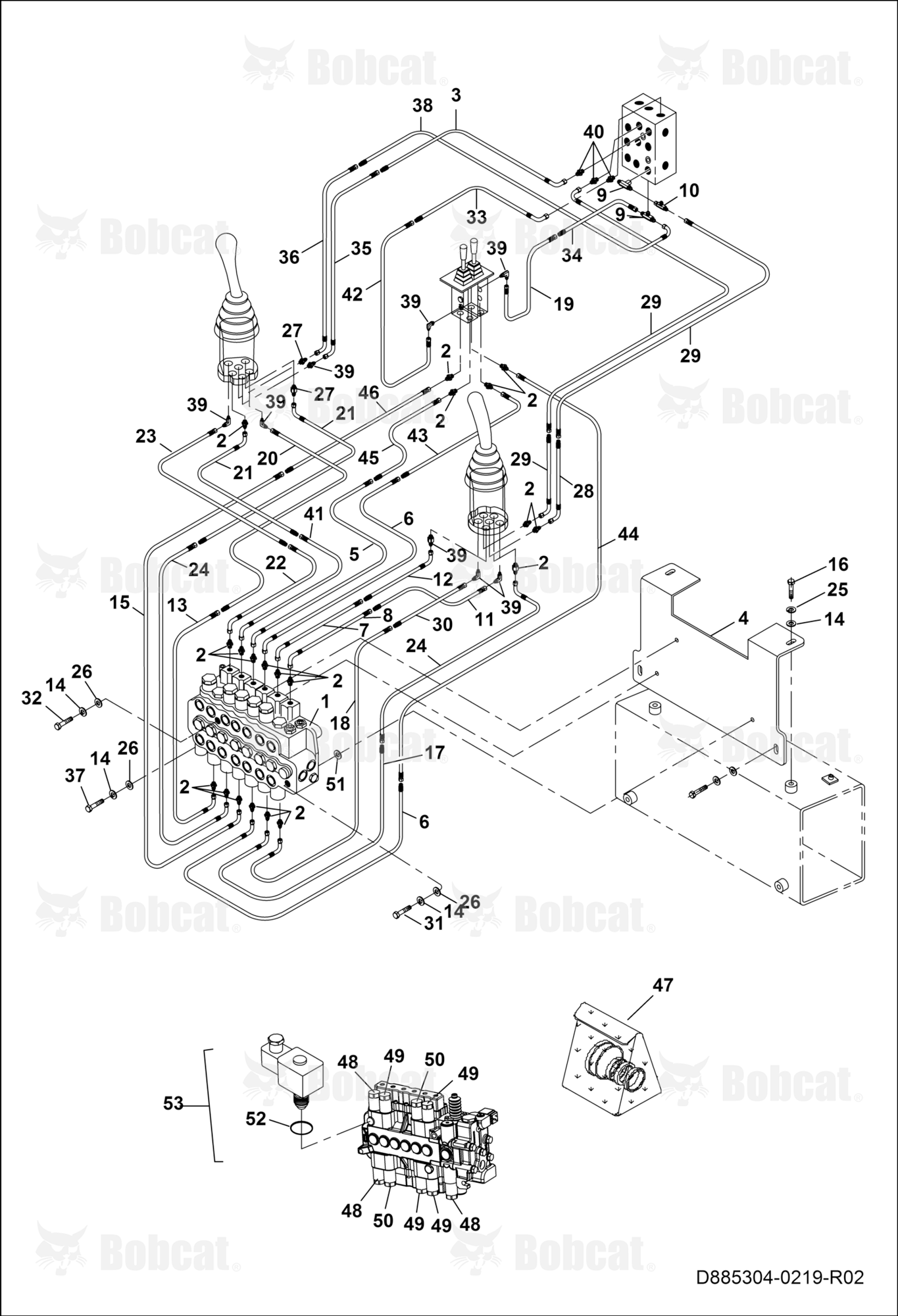 Backhoe Control Valve and Its Connections