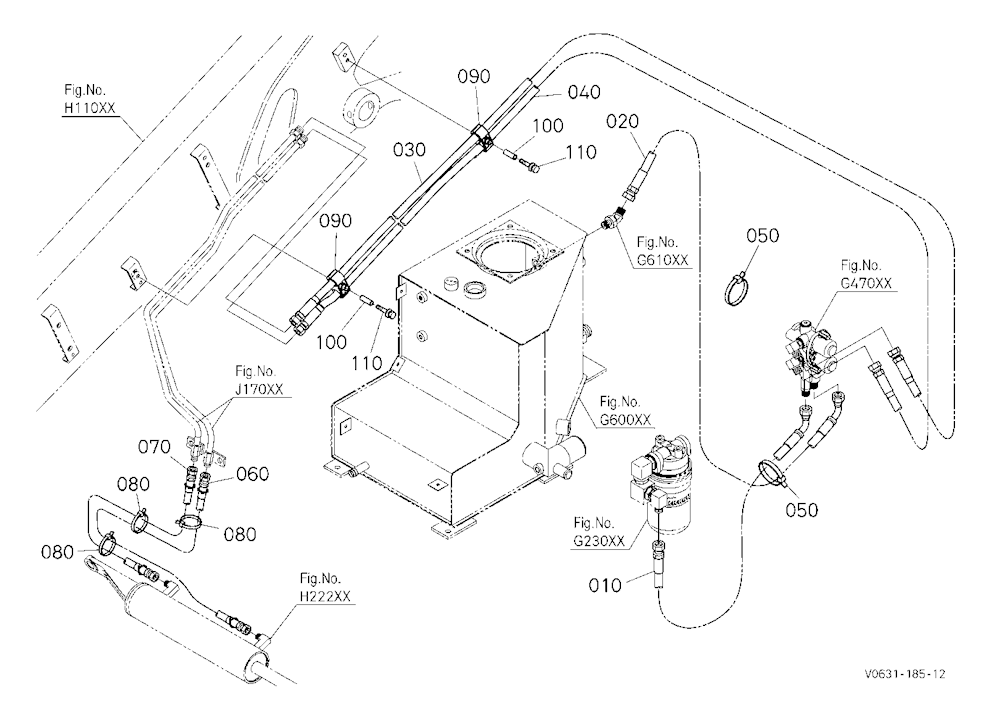 Oil Piping (Quick Hitch) [Hydraulic Hitch]
