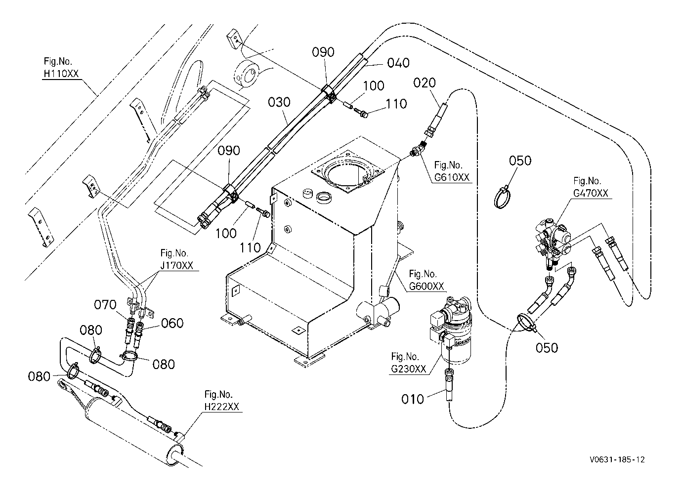 Oil Piping (Quick Hitch) [Hydraulic Hitch]
