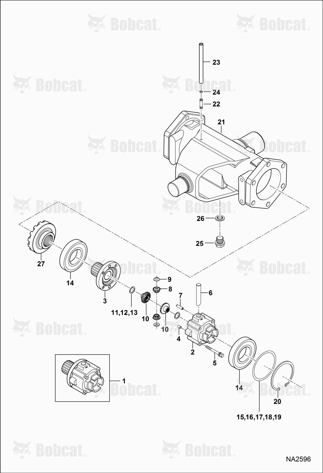 Front Axle Support & Differential Group