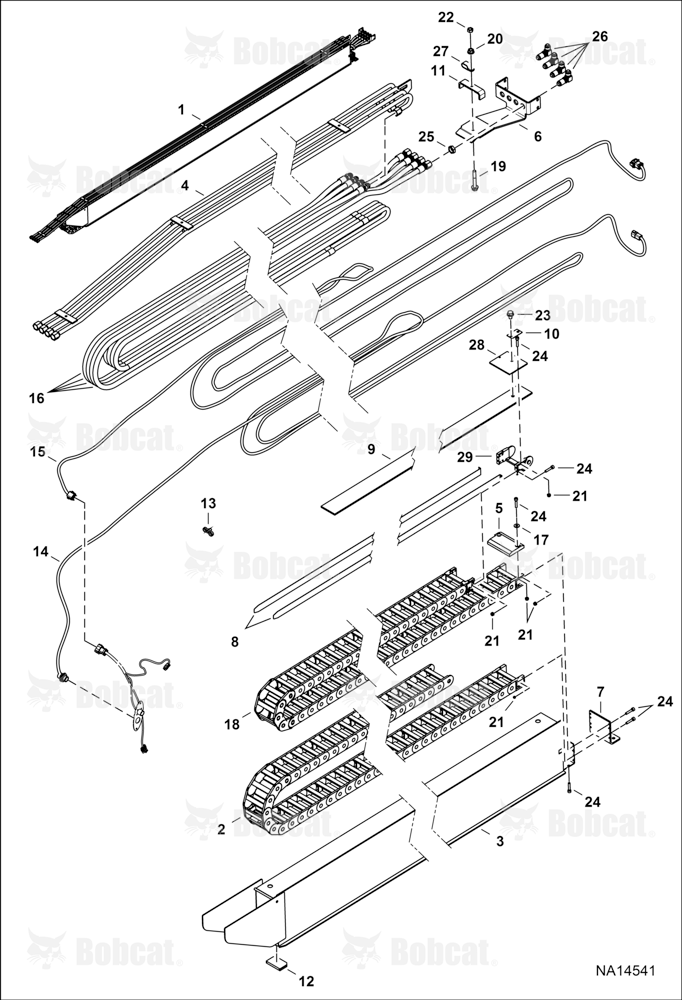 Hydraulic Circuitry (Boom Tray)  B33G14085 & Above, B33W14028 & Above