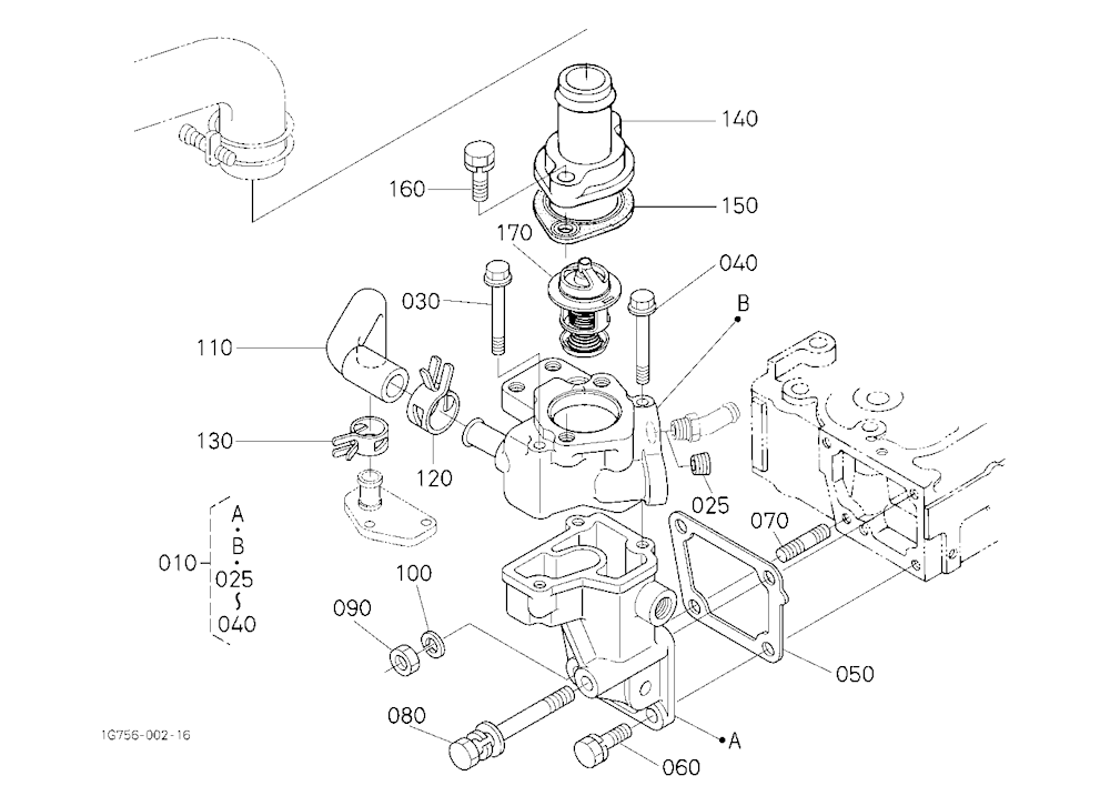 Water Flange And Thermostat [Cab Type]