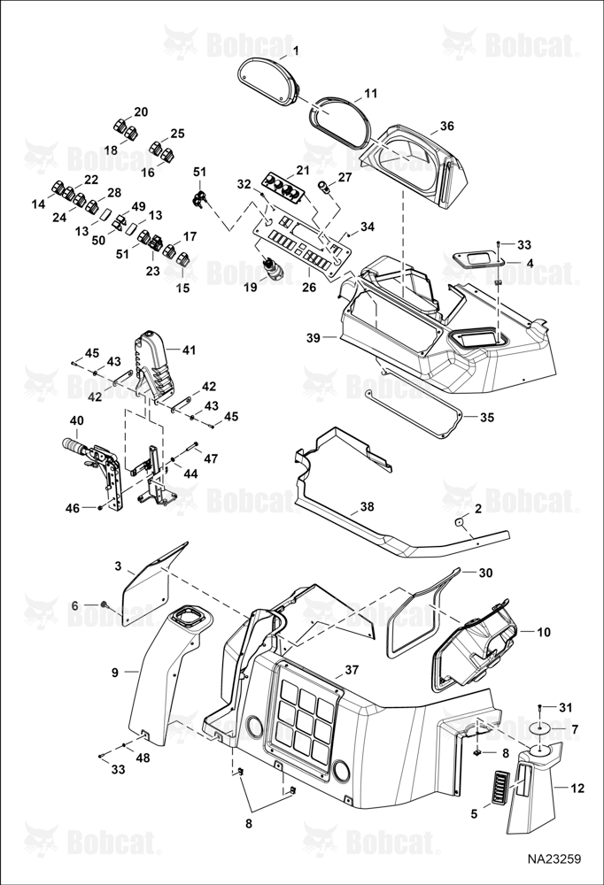 Operator Controls (RH Console) (W/HVAC) (SPS) B5JF11001 & Above