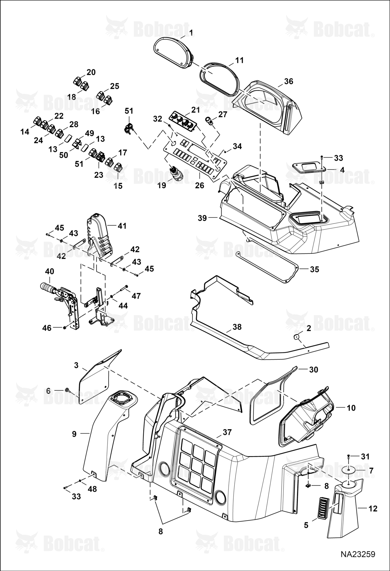Operator Controls (RH Console) (W/HVAC) (SPS)  B5JF11001 & Above