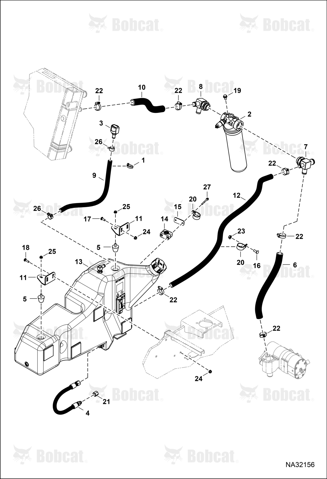 Hydraulic Circuitry (Tank)  B53C13001 & Above