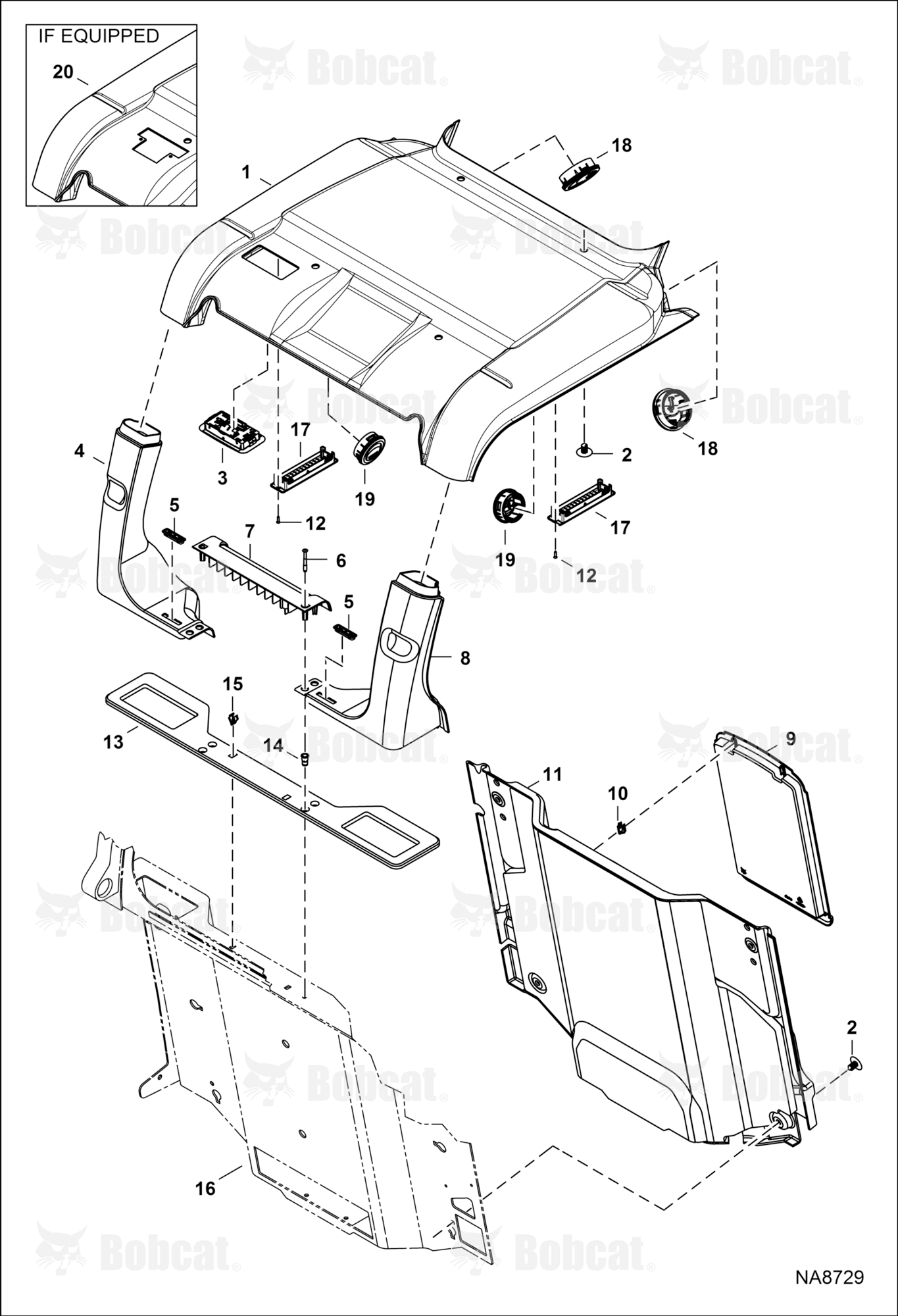 European Millionth Loader (Operator Cab) (Cab Interior) (HVAC) (Headliner) A3NW80001 & Above