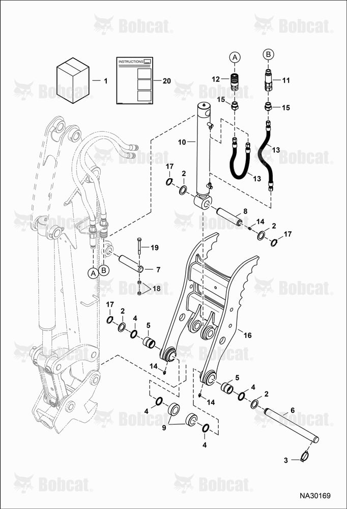 Clamp (Kit) (E26, E30, E32, E35, E38, & E40) (Tag Coupler) (Aux Connection)