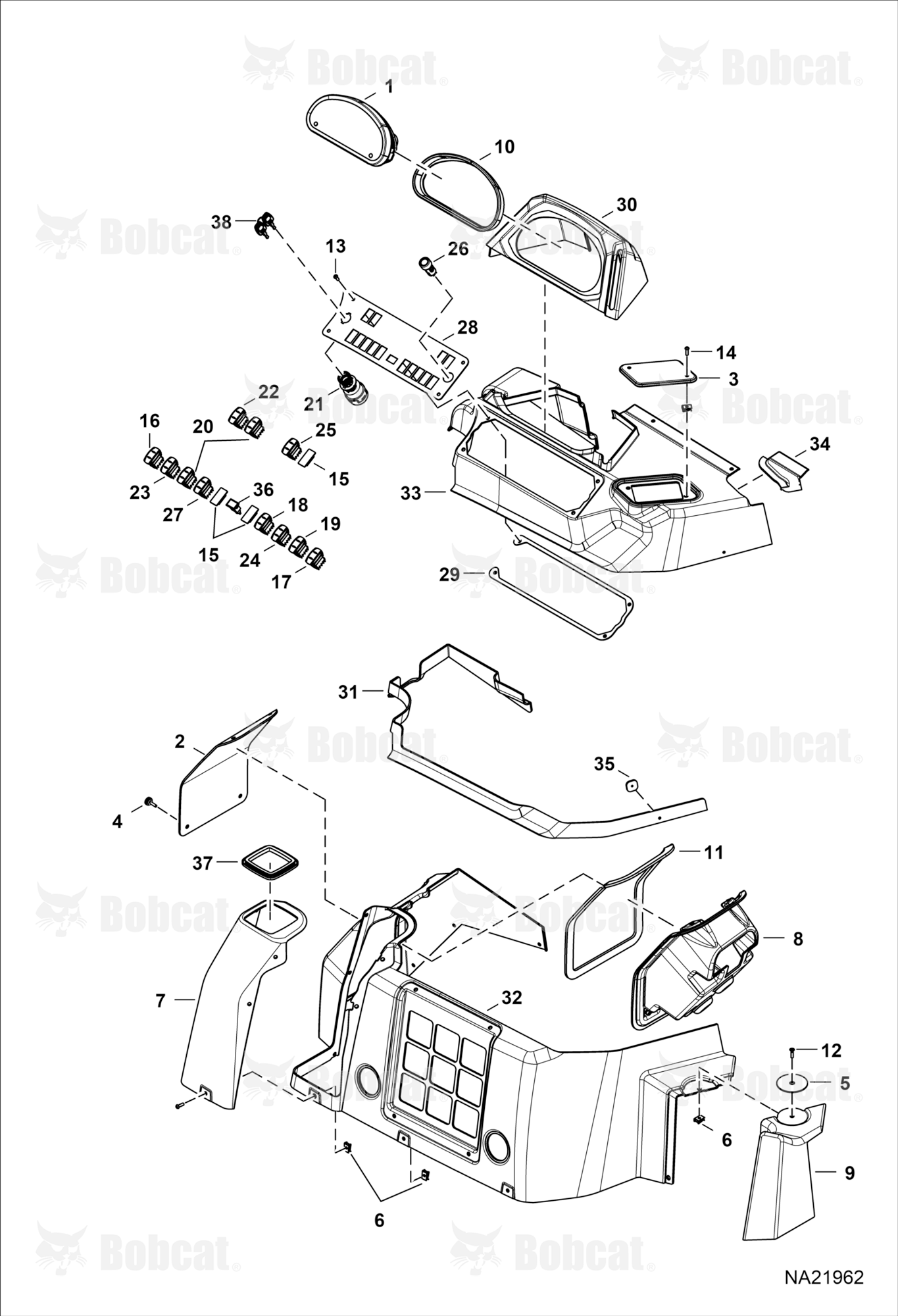 Operator Controls (RH Console) (W/O HVAC)  B56111001 & Above