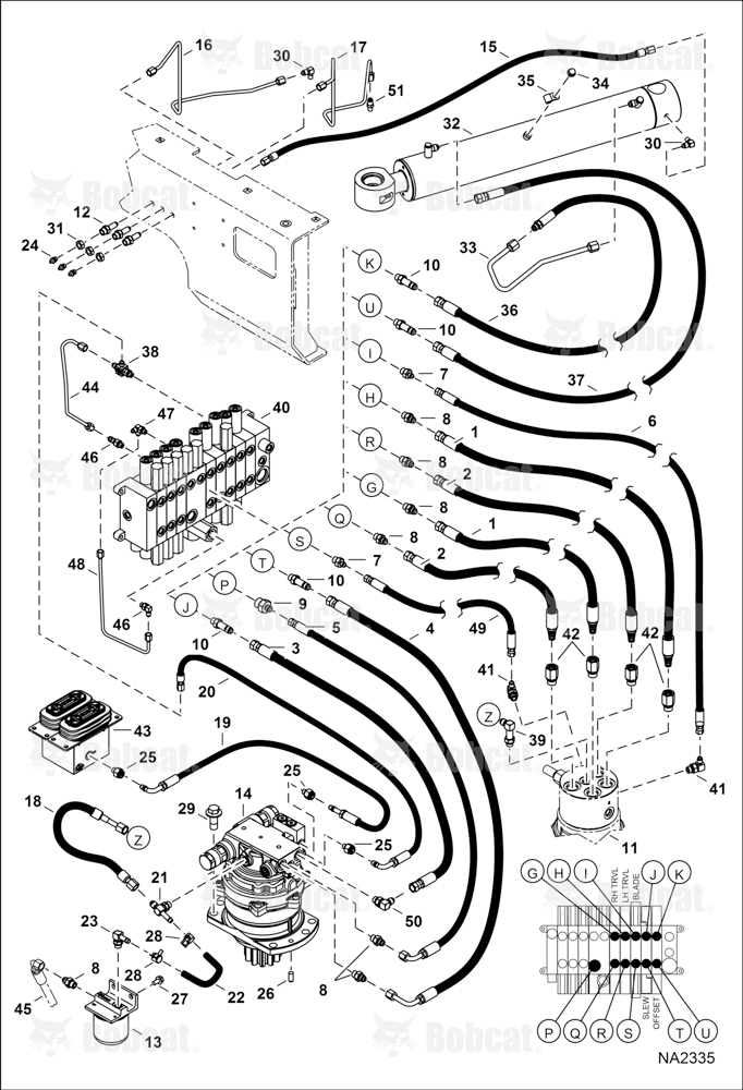 Hydraulic Circuitry (Upper/Swing) (Slew Motor W/Timer Valve) A93K11001 - A93K11208, AC2P11001 - AC2P11091