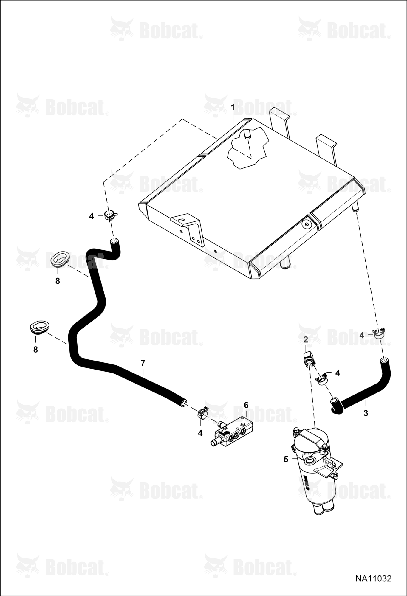 Hydrostatic Circuitry (Cooler)  AZN511687 & Above