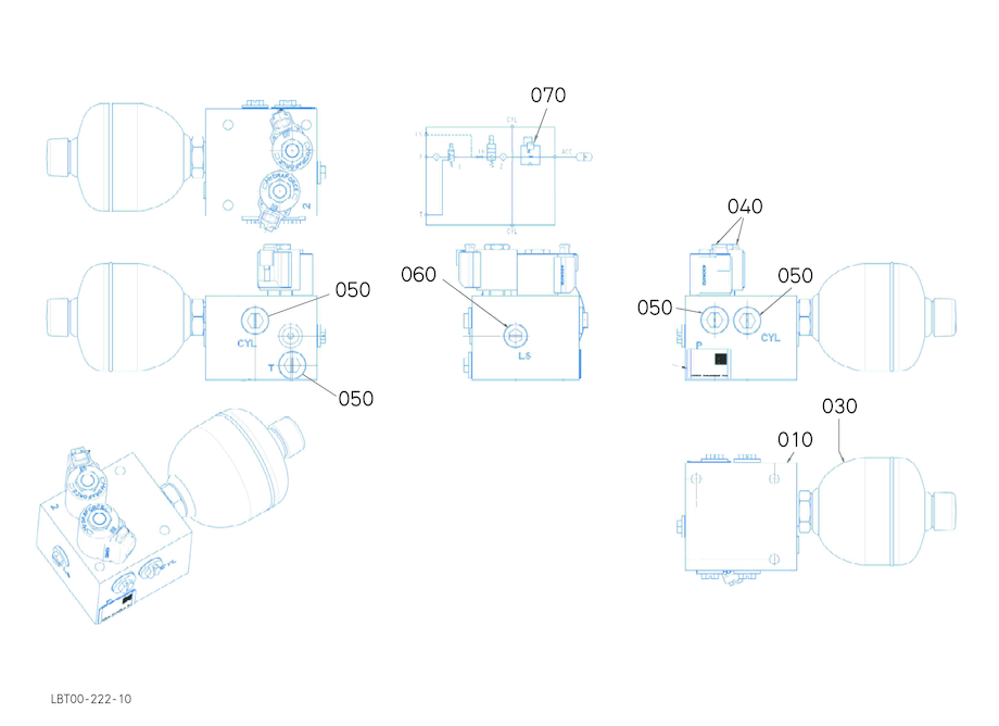 Valve W/ Accumulator - Suspended Cab - Range 1