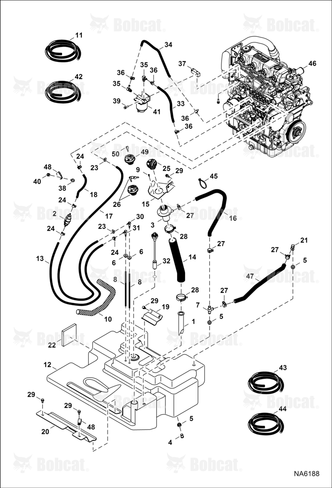 Engine & Attaching Parts (Fuel System) (Single Tank)