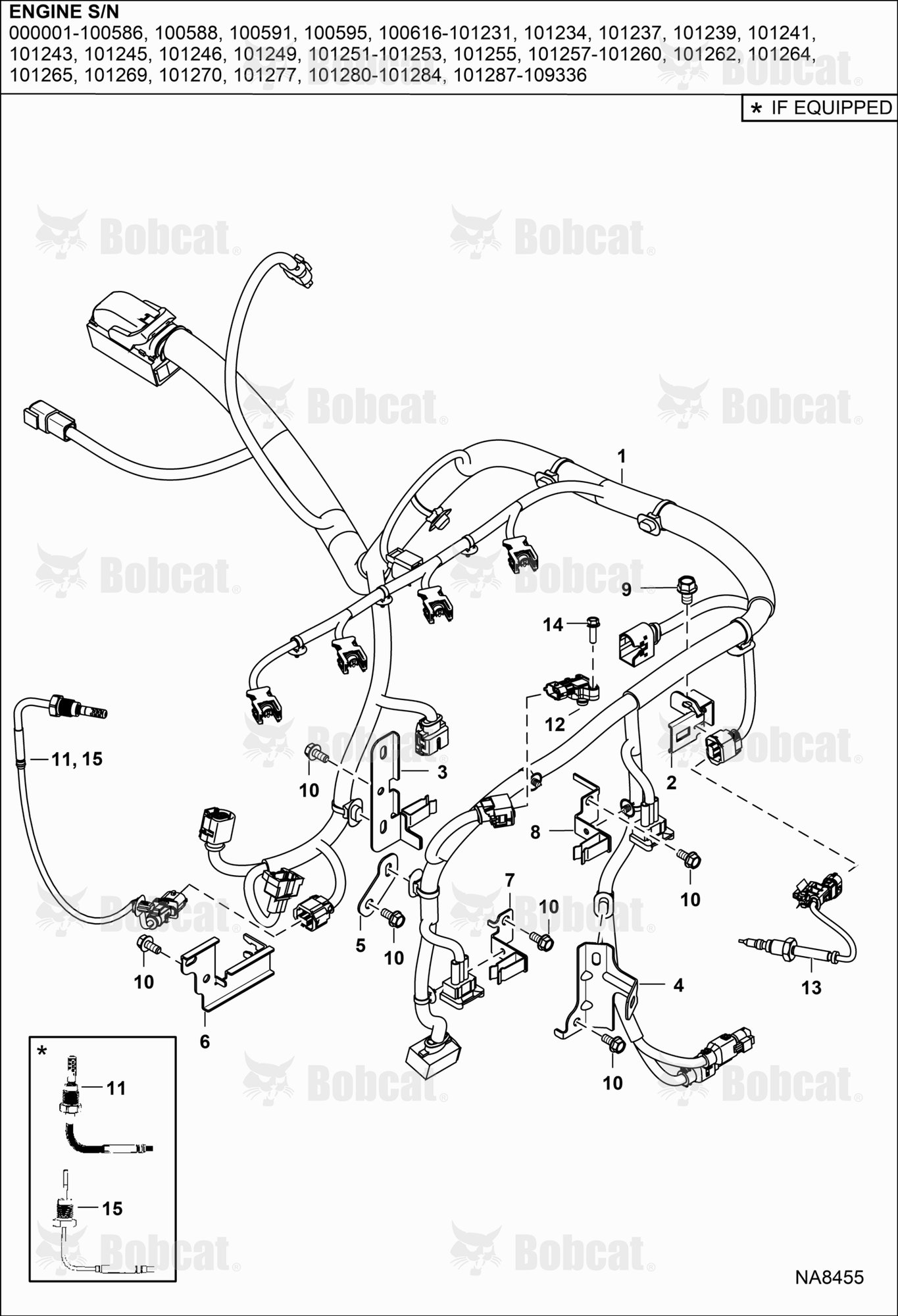 Engine Electrical Circuitry (Engine Harness, Sensors & Brackets) (Engine S/N See NOTE)