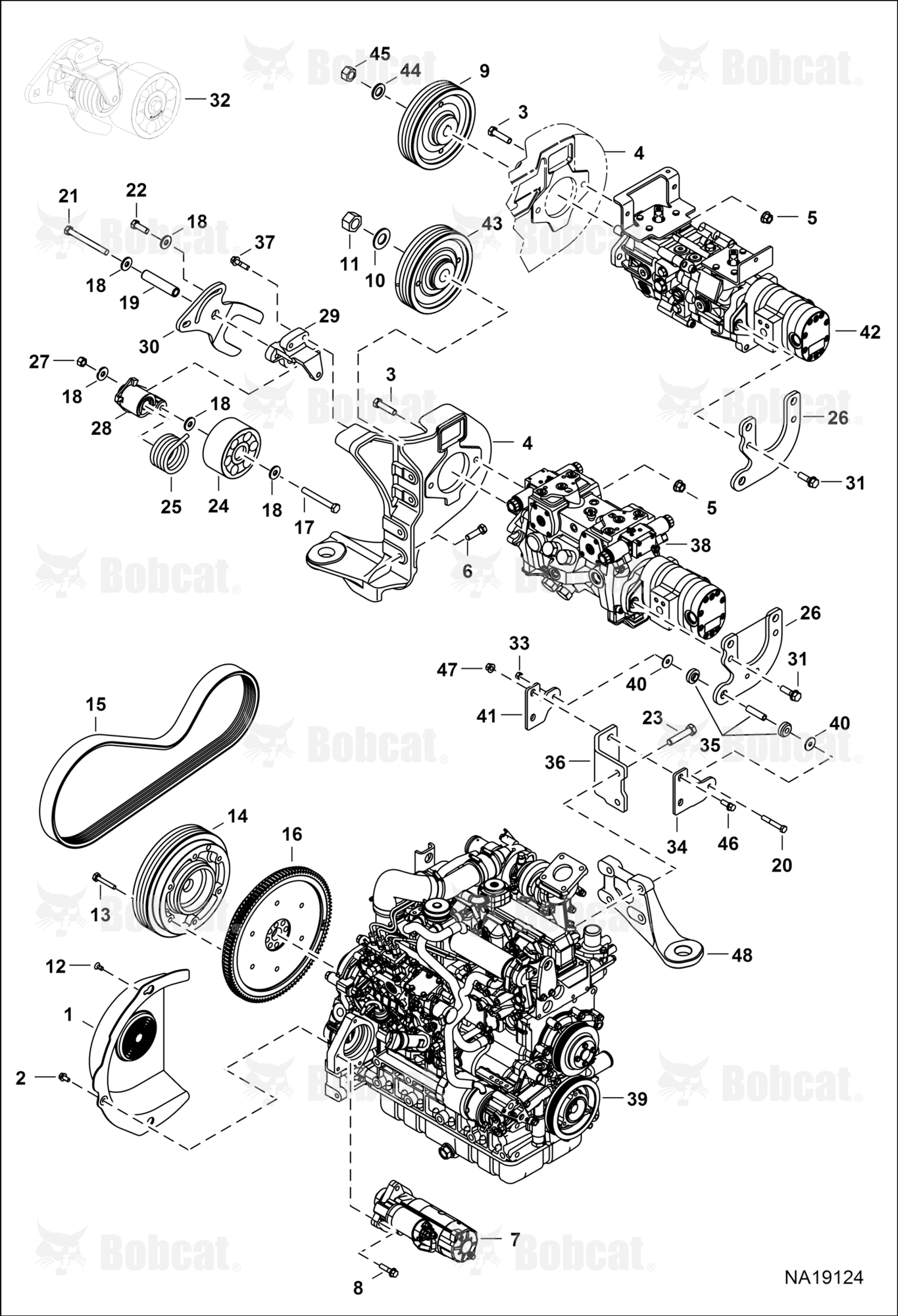 Engine & Attaching Parts (Belt Drive)  B4SY11001 - B4SY12102