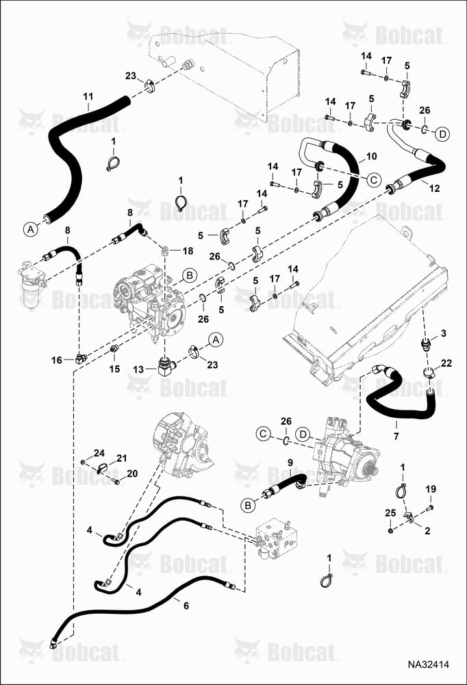 Hydraulic Circuitry (Gear Box 2SP MEC) B69B11001 & Above