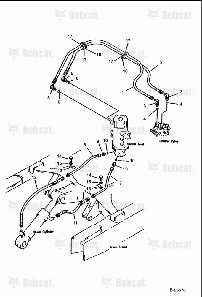 Hydraulic Piping (VALVE TO/FROM Blade CYLINDER)