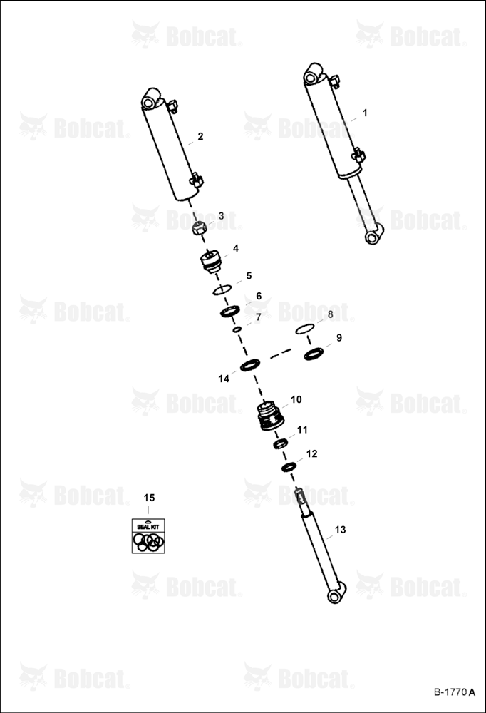 CAB Tilt Cylinder (25,4 mm (1.00") DIA Rod)  4969MA11001 & Above, 4969MB11001 - 4969MB12715