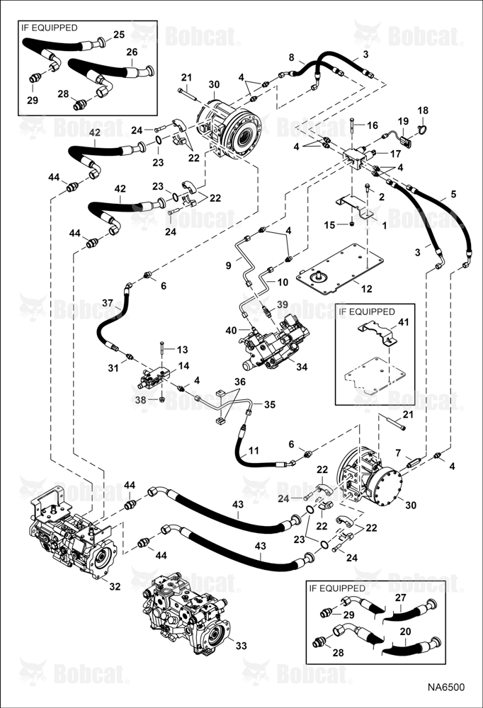 Hydrostatic Circuitry (2-Speed Motor) A3NV17775 & Above, A3NW12725 & Above