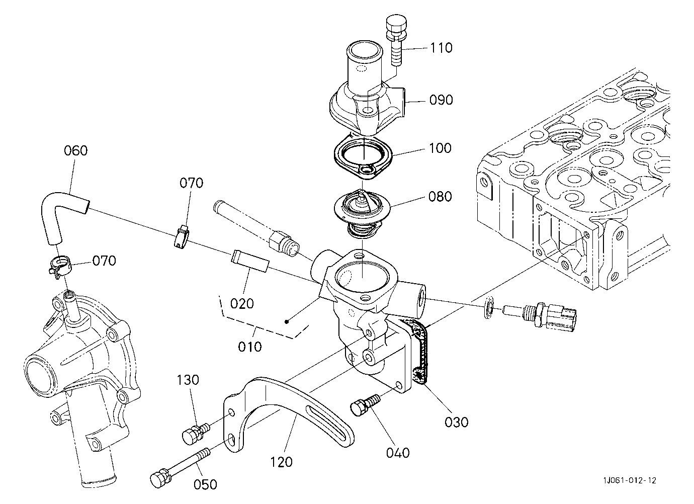 Water Flange And Thermostat