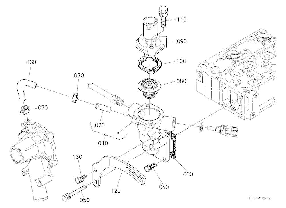 Water Flange And Thermostat