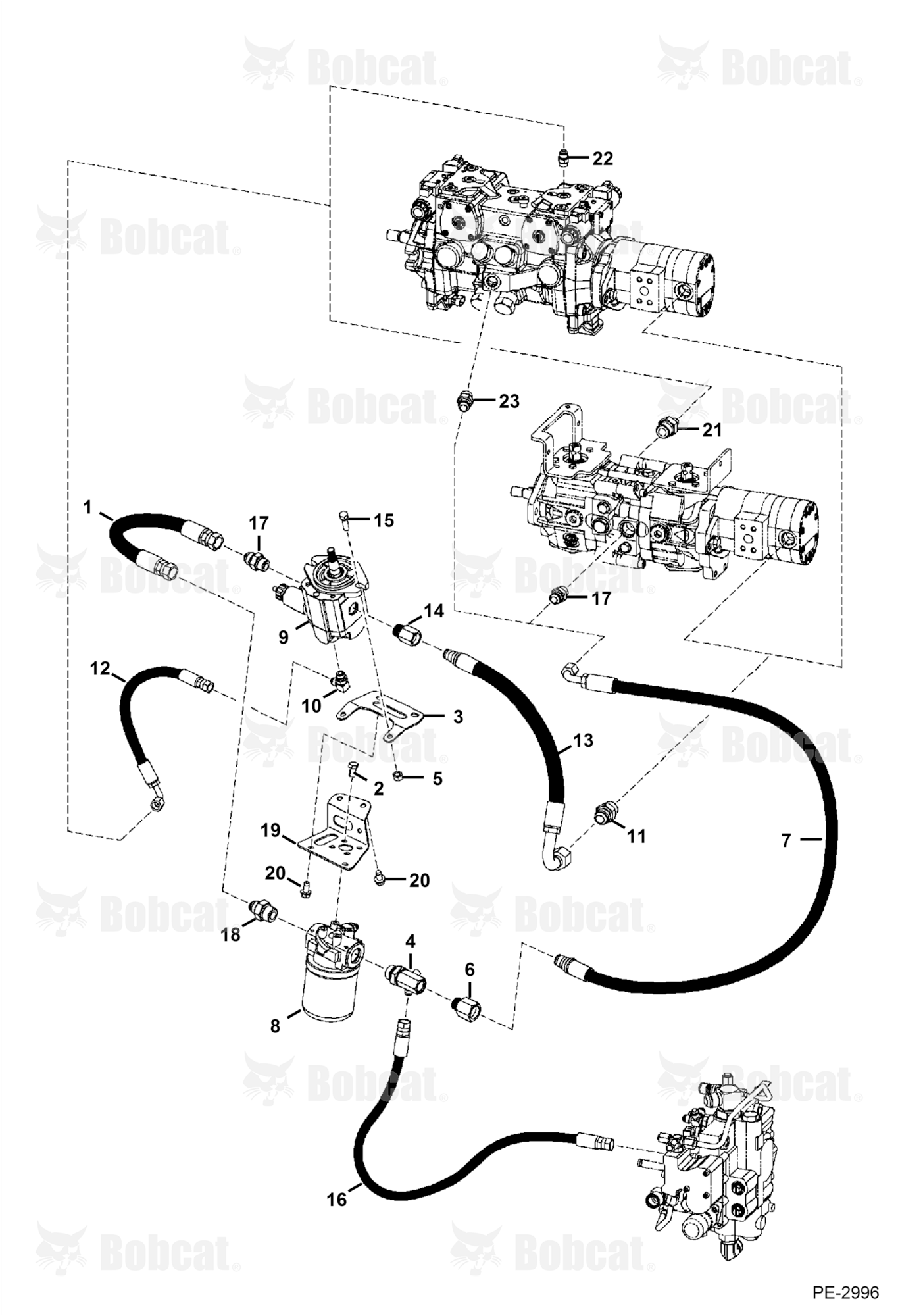 Hydrostatic Circuitry (W/Cooling Fan Motor) (W/O Cooling Upgrade) 531111001 - 531115050, 531211001 - 531211660