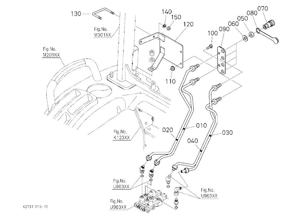 Rear Control Valve Kit (Pipe) (W/G No.Bx7326) [Opt