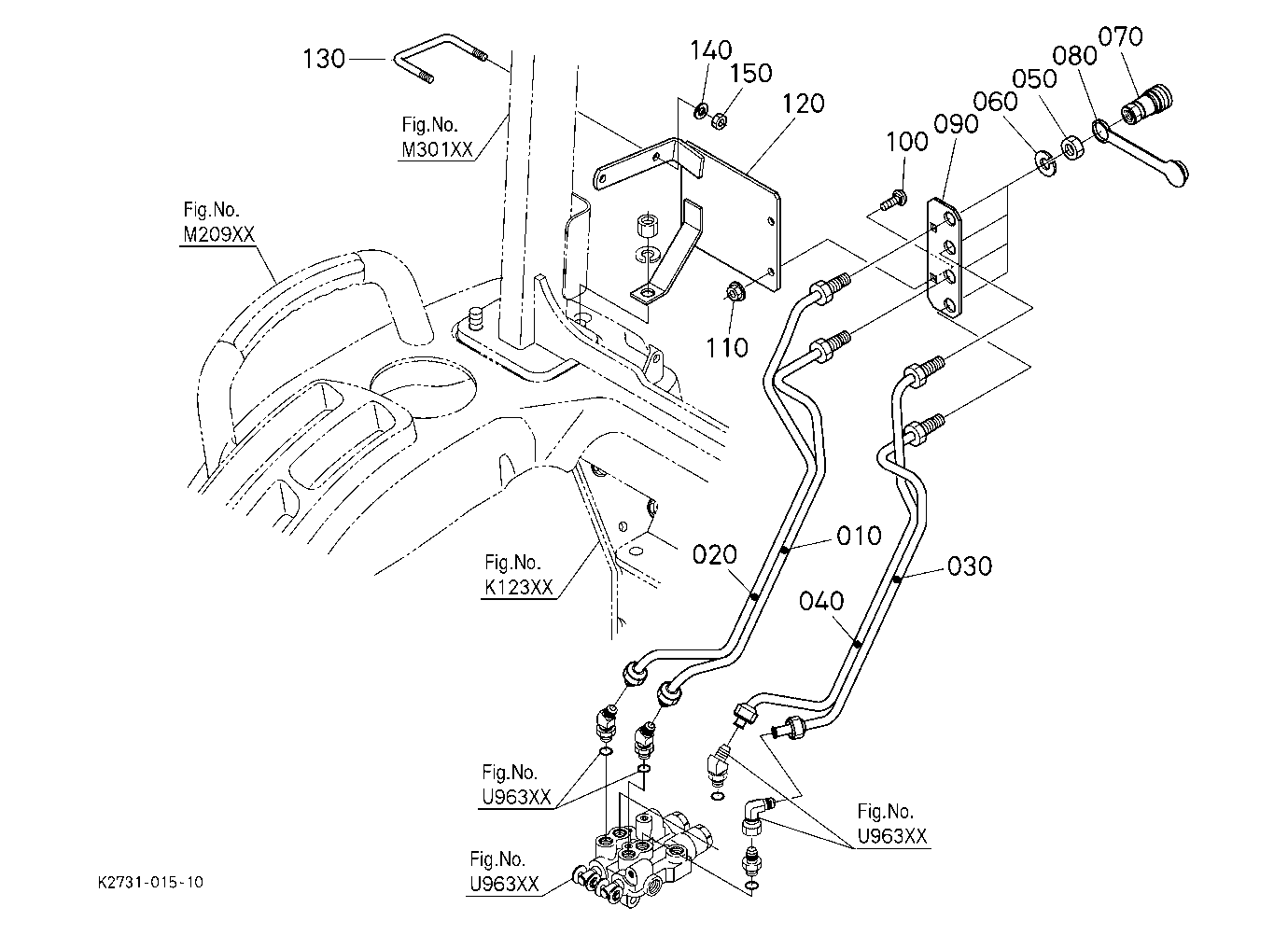 Rear Control Valve Kit (Pipe) (W/G No.Bx7326) [Opt