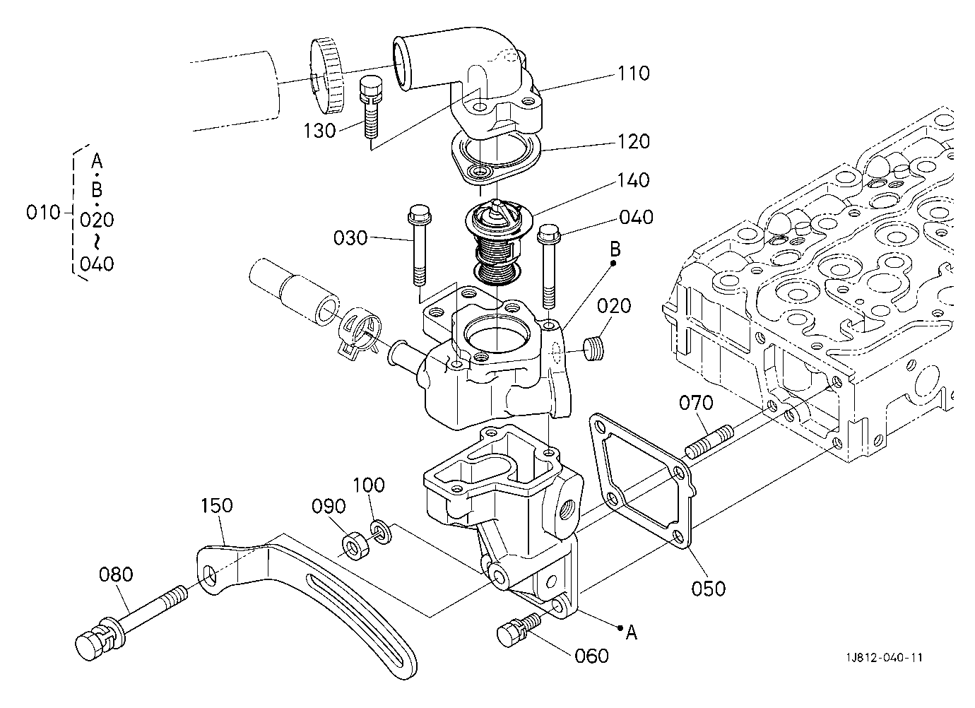 Water Flange And Thermostat
