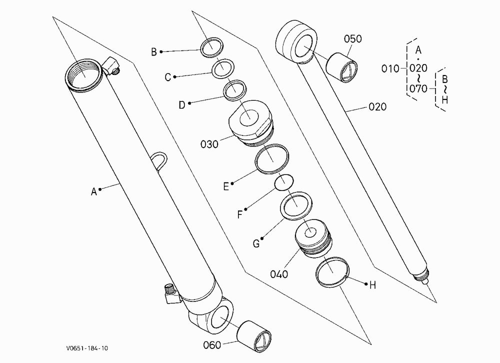 ARM CYLINDER (LEFT) [COMPONENT PARTS]