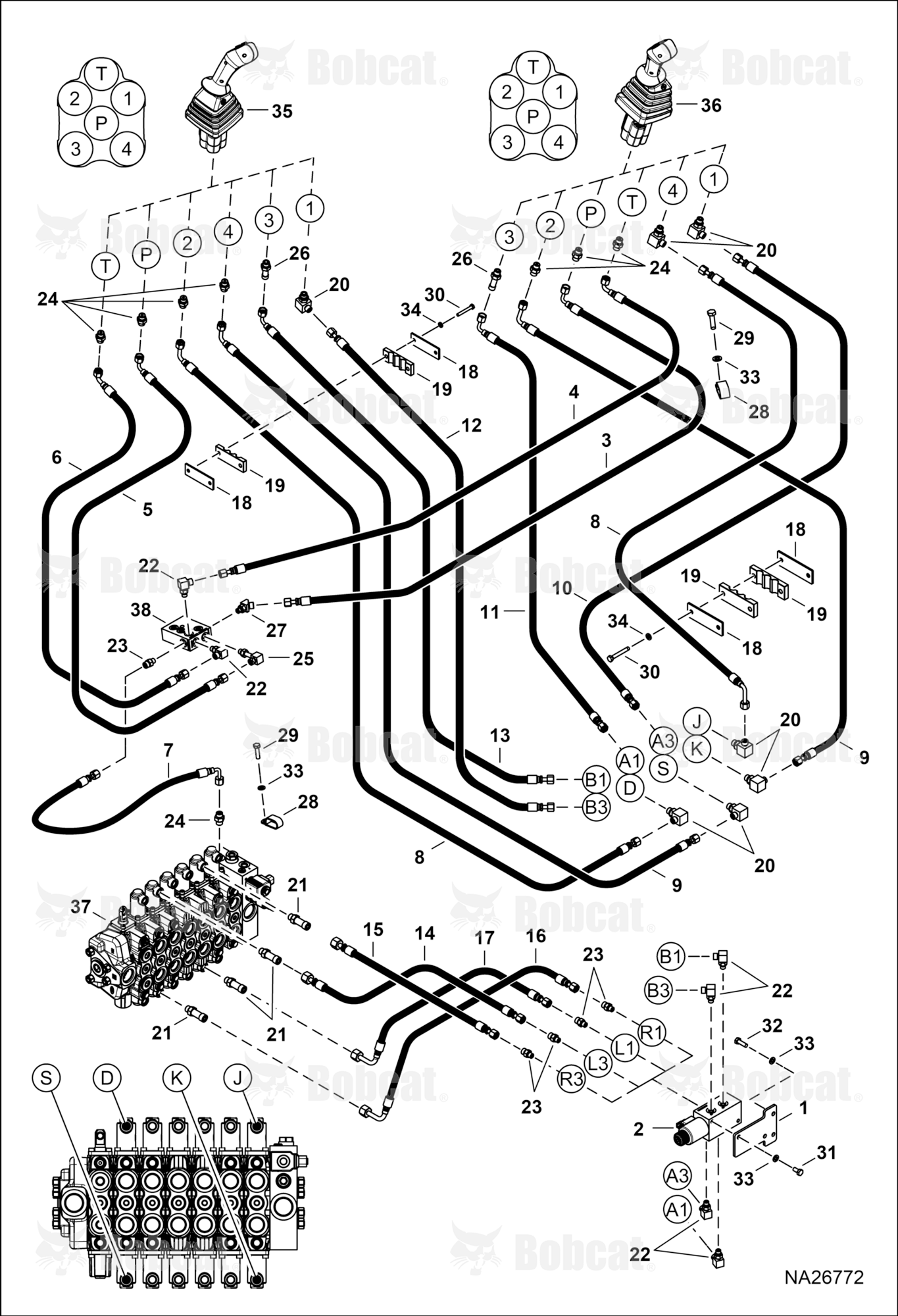 Hydraulic Circuitry (Pilot) (Backhoe)