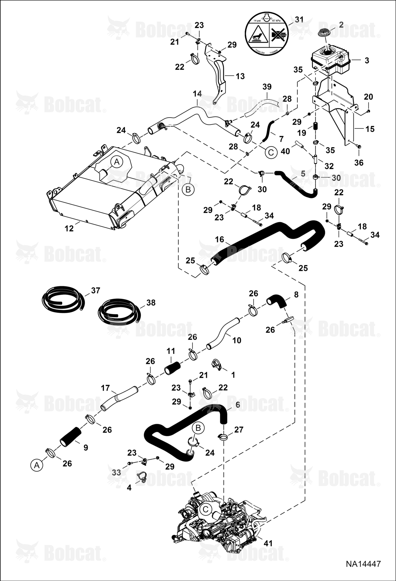 Cooling System  B41411005 & Above, B41611026 & Above