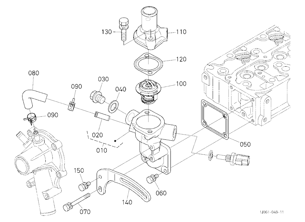 Water Flange And Thermostat